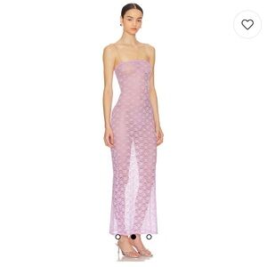 Lovers & Friends Lia Sheer Gown in Lilac Purple